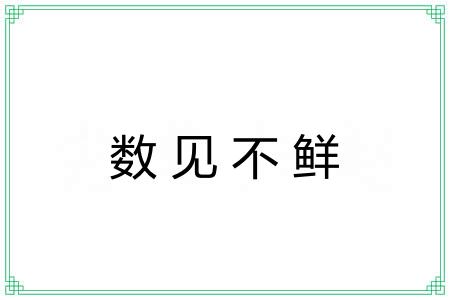 数见不鲜 数见不鲜