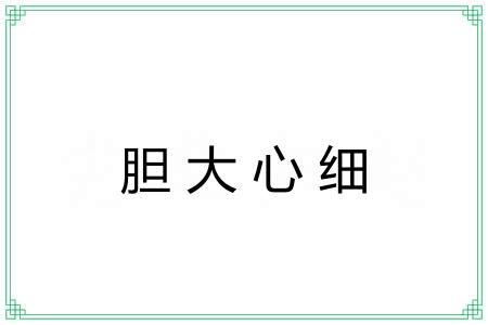 胆大心细 胆大心细
