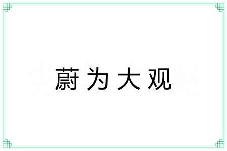 蔚为大观 蔚为大观