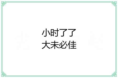 小时了了大未必佳