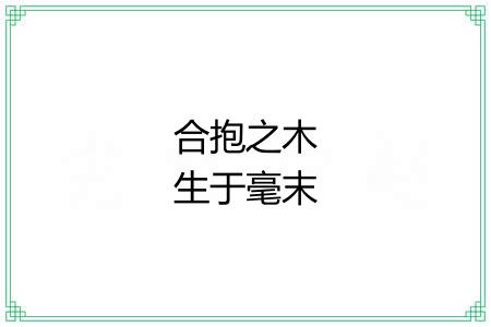 合抱之木生于毫末